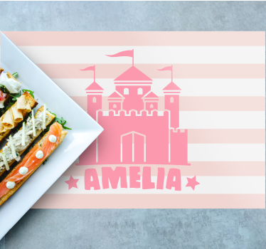 Children placemat castle with flags - TenStickers