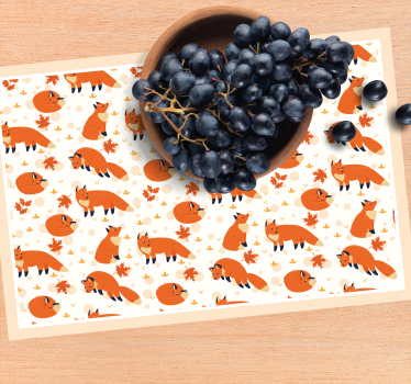 Children placemat cheerful fox designs - TenStickers