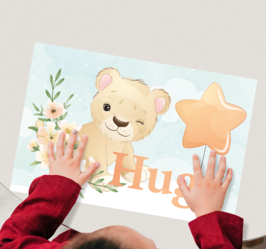 Children placemat cheerful lion design - TenStickers