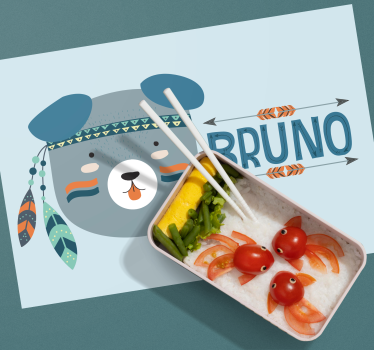 Children placemat cute bear head - TenStickers