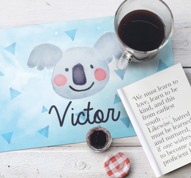 Children placemat cute koala face design - TenStickers
