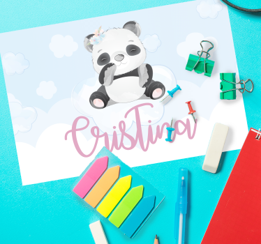 Children placemat cute panda design - TenStickers