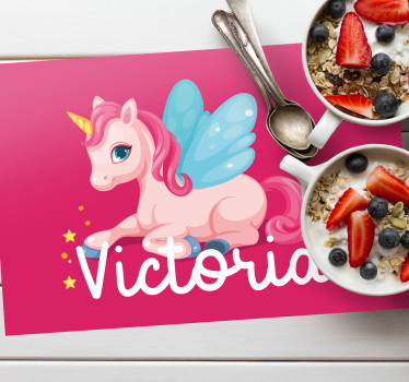 Children placemat whimsical unicorn design - TenStickers