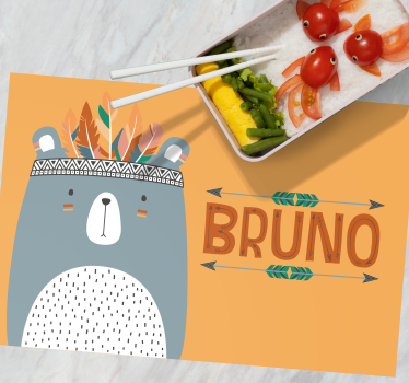 Children placemat with adorable bear design - TenStickers