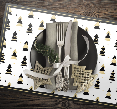 Elegant tree pattern Christmas vinyl placemats - TenStickers