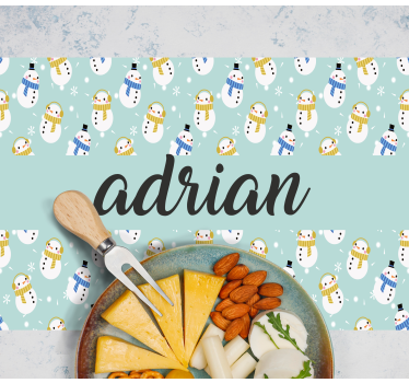 Christmas placemat snowman personalized design - TenStickers