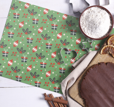 Christmas placemat with festive ornament design - TenStickers