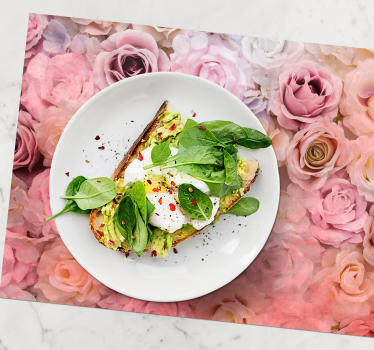 Close up light pink roses elegant table placemats - TenStickers