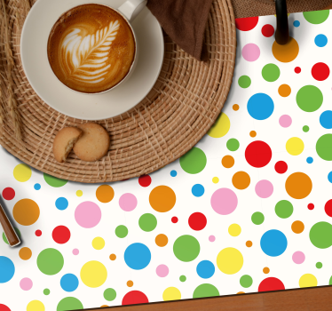 Colored Polka dots elegant table placemats - TenStickers