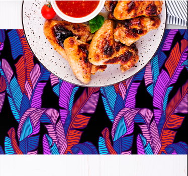 Colorful leaf motifs placemat - TenStickers