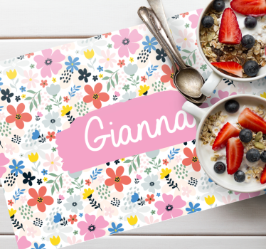 Colorful nice flowers floral table mats - TenStickers