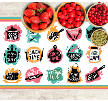 Cooking food kitchen badge logos home vinyl placemat - TenStickers