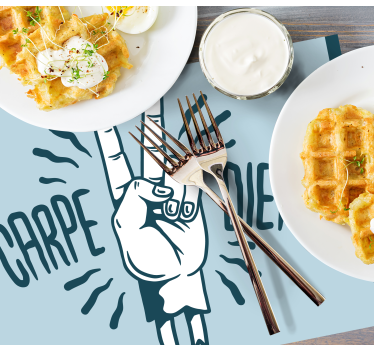 Cool retro motivational carpe diem quote vinyl placemats - TenStickers