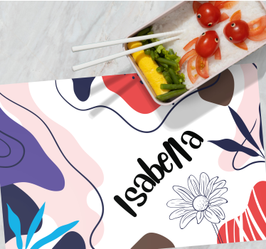 Customisable placemat colorful abstract floral design - TenStickers