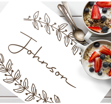 Customisable placemat elegant leafy design - TenStickers