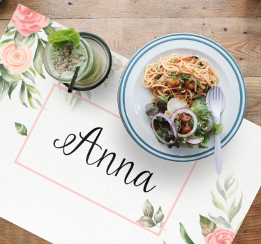 Customisable placemat floral customisable placemats - TenStickers