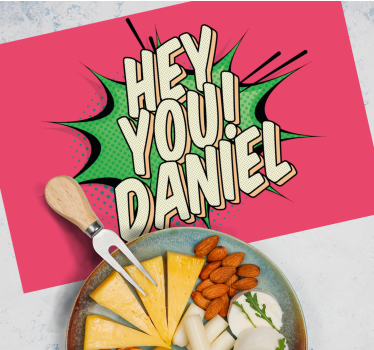 Customisable placemat hey you! personalized - TenStickers