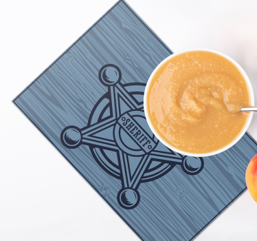 Customisable placemat sheriff star badge - TenStickers