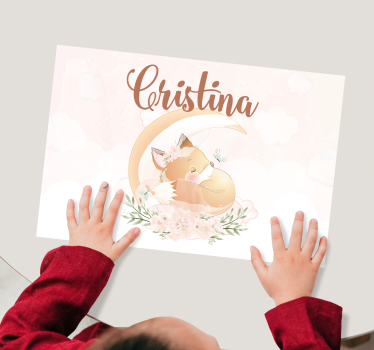 Customisable placemat with adorable fox design - TenStickers
