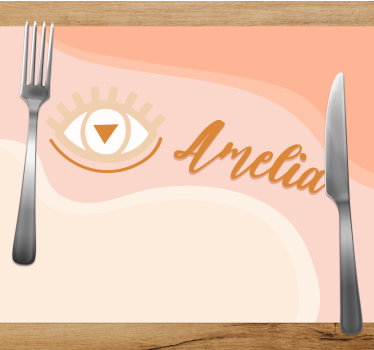 Customisable placemat with eye motif personalisation - TenStickers