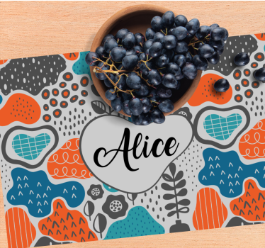 Customisable placemat with playful name design - TenStickers