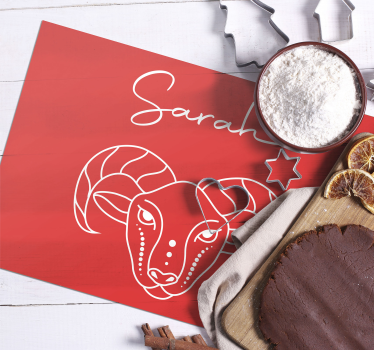 Customisable placemat with stylized ram design - TenStickers