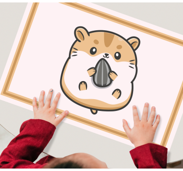 Cute hamster cartoon modern vinyl placemats - TenStickers