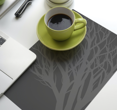 Elegant gray leaf elegant vinyl placemats - TenStickers