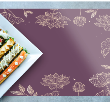 Elegant placemat with floral lotus design - TenStickers