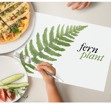Fern plant minimalist quote vinyl placemats - TenStickers
