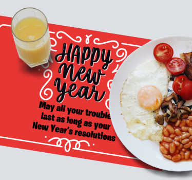 Funny Happy new year quote vinyl placemats - TenStickers