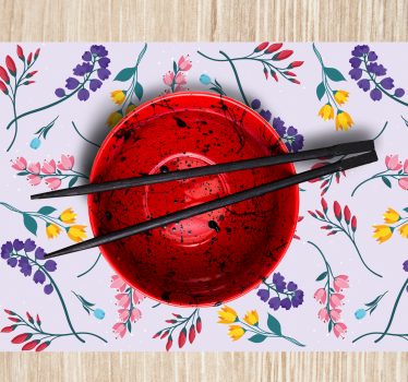 Garden minimalistic botanical flowers elegant table placemats - TenStickers