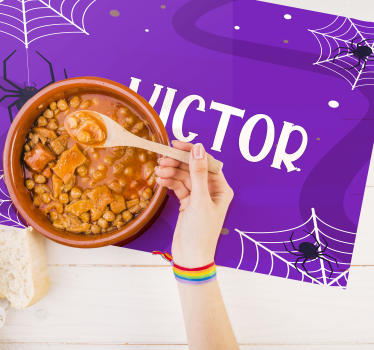 Halloween placemat spooky spider webs design - TenStickers