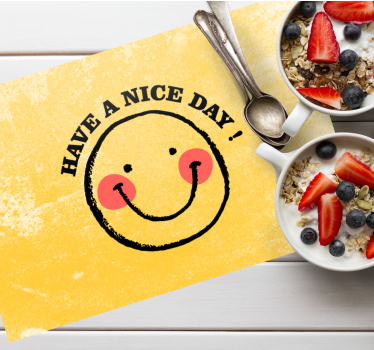 "Have a nice day" smiley face quote vinyl placemats - TenStickers