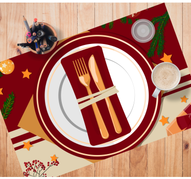 Holiday plates and cutlery Christmas table mats - TenStickers