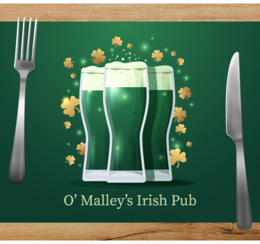 Irish Pub Personalised table mats - TenStickers