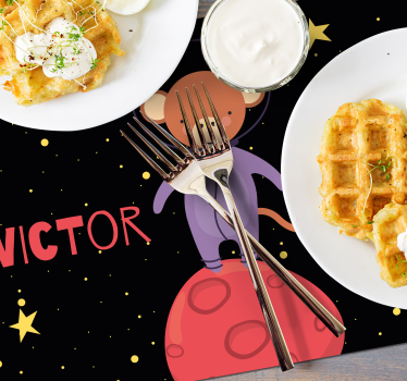 Little monkey with stars Personalised table mats - TenStickers