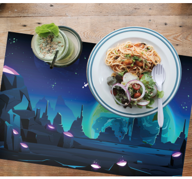 Modern placemat cosmic landscape design - TenStickers