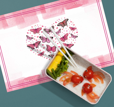 Modern placemat heart butterflies design - TenStickers