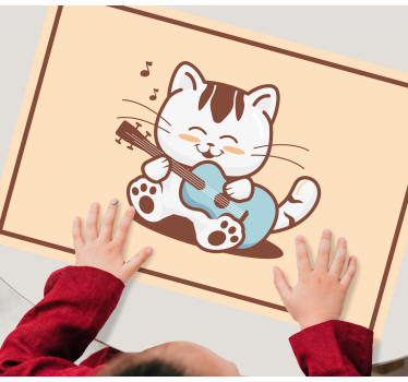 Musician cat cartoon modern vinyl placemats - TenStickers