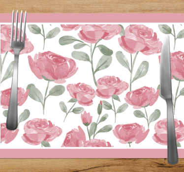 Natural vintage rose pattern elegant table placemats - TenStickers