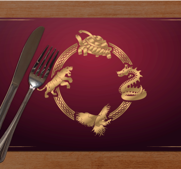 Original placemat golden animal symbols - TenStickers