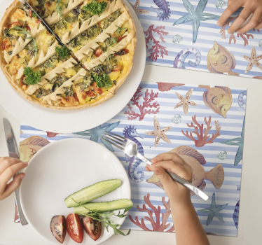 Original placemat underwater decor table setting - TenStickers