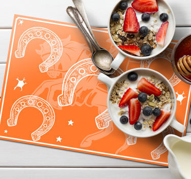 Original placemat with orange horseshoe design - TenStickers