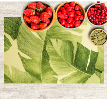 Painted green leaves elegant table placemats - TenStickers