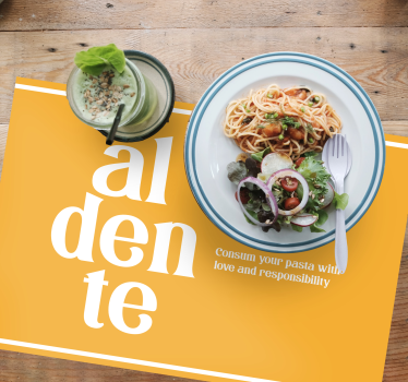 Placemat with quote aldente cooking reminder - TenStickers