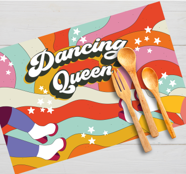 Placemat with quote cheerful footprints showcase - TenStickers