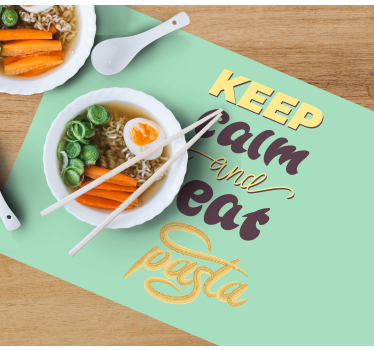 Placemat with quote keep calm eat pasta - TenStickers