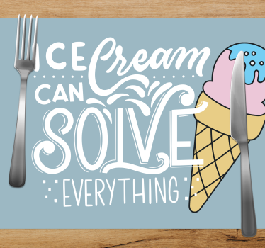 Placemat with quote life is sweet, enjoy the treat - TenStickers