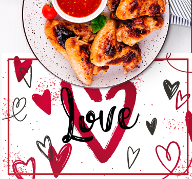 Placemat with quote love heart pattern - TenStickers